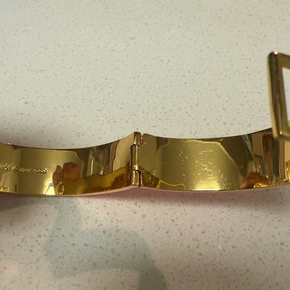 Kate Spade Turncock Hinged Bracelet Hot Pink Gold - Picture 7 of 8